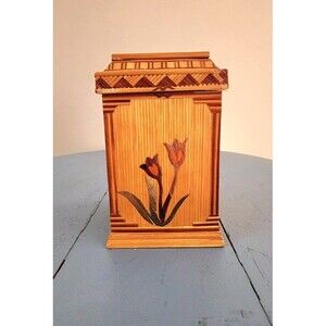 Hand Made Vintage 1950's Peoples Republic of China Bamboo Jewelry Box